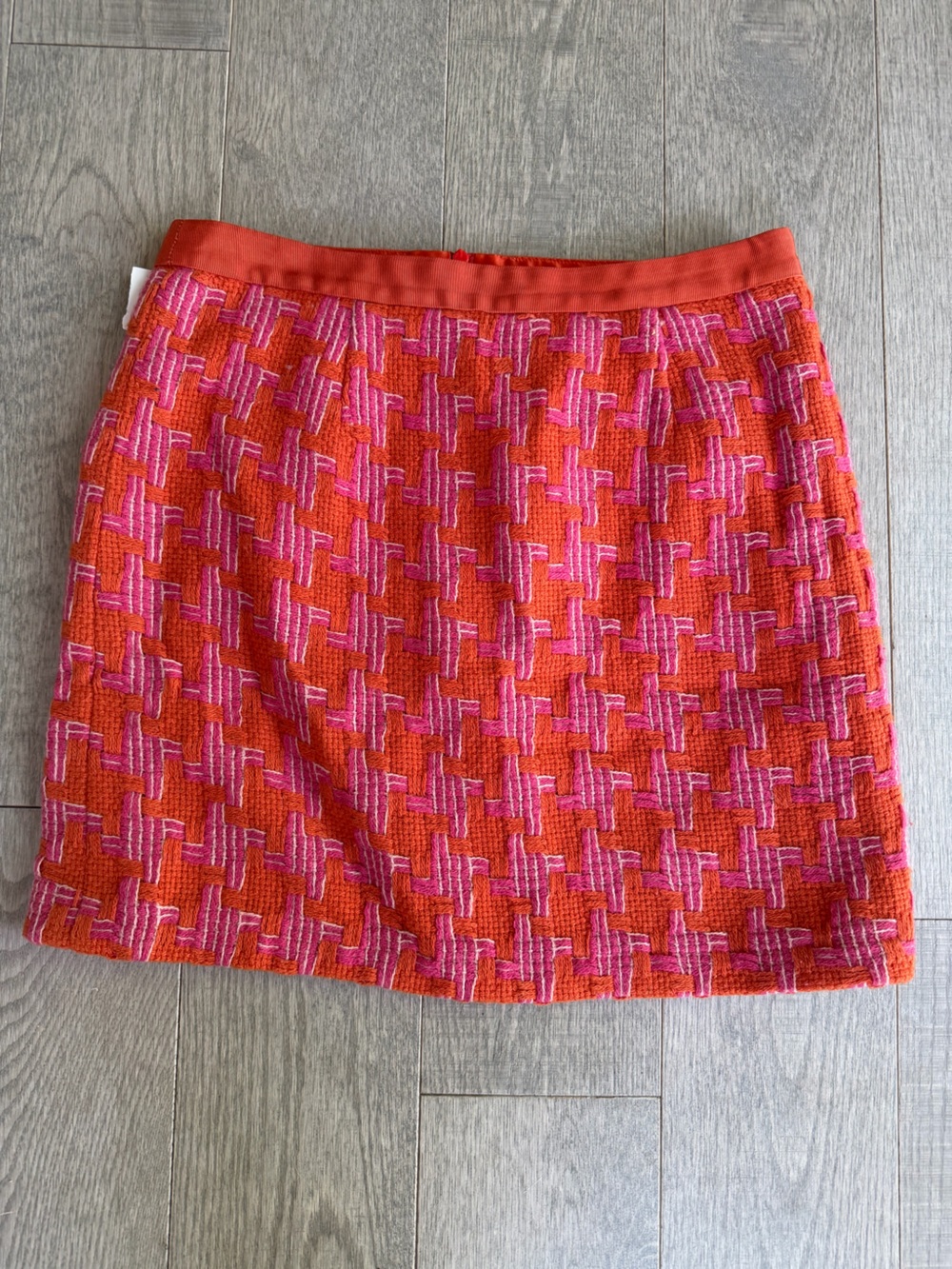 Boden Pink and Orange Woven Mini Skirt